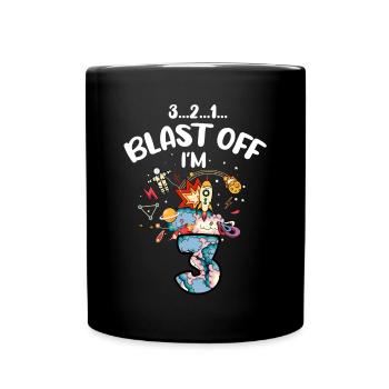 Blast Off J’ai 3 ans, 3ème anniversaire - Mug uni - noir - Devant