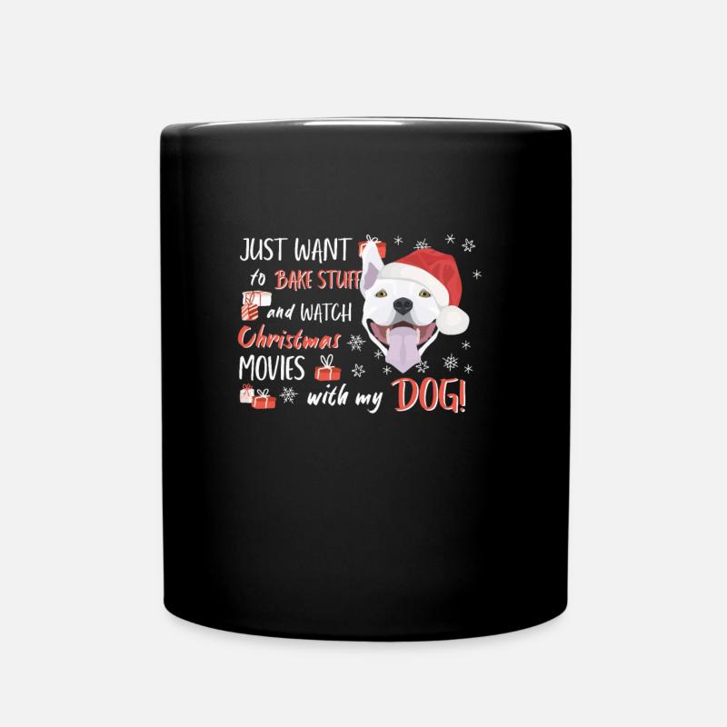 Bull Terrier Merry Christmas - Full Colour Mug - black