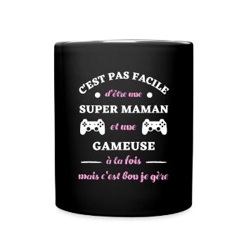 maman gameuse humour geek femme idée cadeau gaming - Mug uni - noir - Devant
