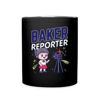 Baker Reporter Caméra Microphone Girl Stars Citation - Mug uni - noir - Devant