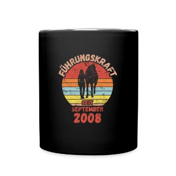 Führungskraft Reiten Geburtstag September 2008 - Tasse einfarbig - Schwarz - Vorne