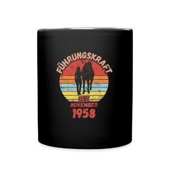 Führungskraft Reiten Geburtstag November 1958 - Tasse einfarbig - Schwarz - Vorne