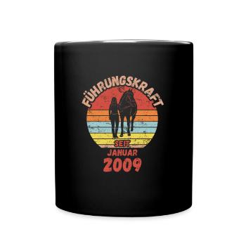 Führungskraft Reiten Geburtstag Januar 2009 - Tasse einfarbig - Schwarz - Vorne