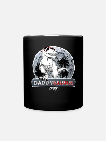 Daddysaurus Dinosaurier Papa Lustig - Tasse einfarbig - Schwarz