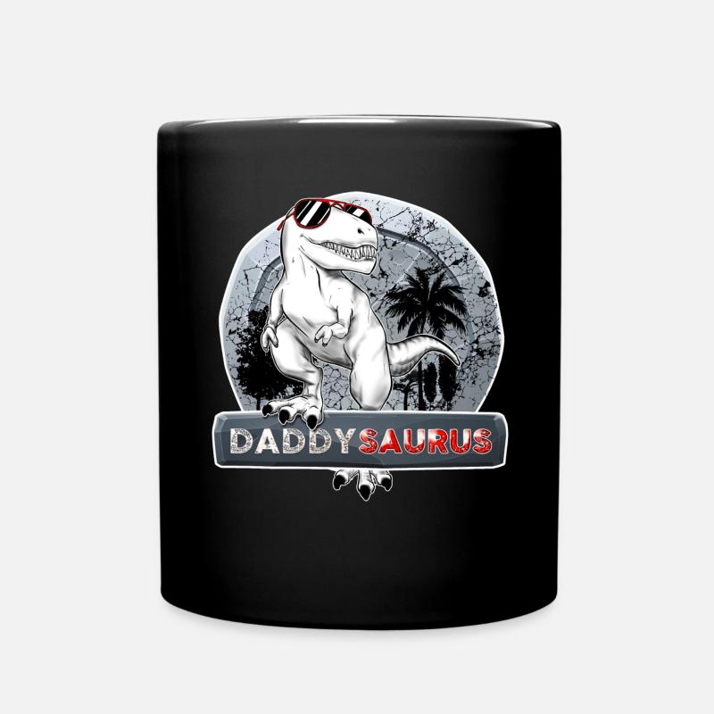 Daddysaurus Dinosaurier Papa Lustig - Tasse einfarbig - Schwarz