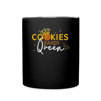 Сookie Baker Queen Cook Chef Sterne Krone Zitat - Tasse einfarbig - Schwarz - Vorne