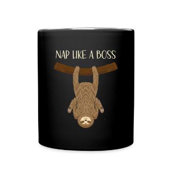 Faites une sieste comme un pyjama paresseux drôle de Boss - Mug uni - noir - Devant