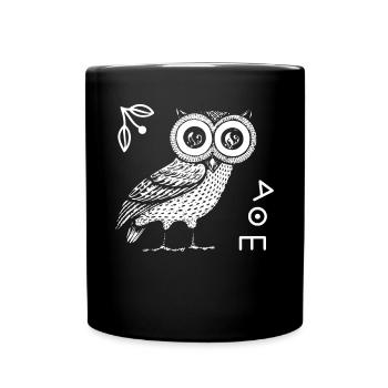 Owl of Athena, Greek mythology - Full Colour Mug - black - Front