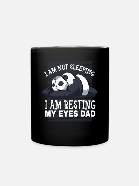 Je ne dors pas je repose mes yeux papa panda - Mug uni - noir