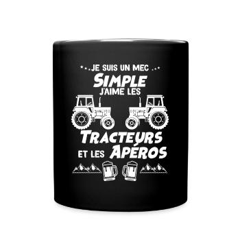 Tracteurs Sympas les aperos Seront Cool Cadeau - Mug uni - noir - Devant