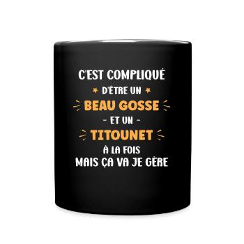 beau gosse Titounet - Mug uni - noir - Devant