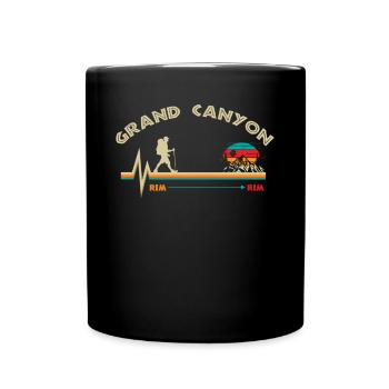 Grand Canyon, Rim An Rim Canyon, - Full Colour Mug - black - Front