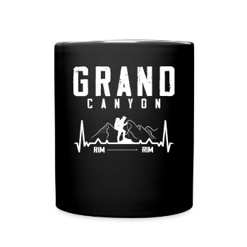 Grand Canyon, Rim An Rim Canyon, - Full Colour Mug - black - Front