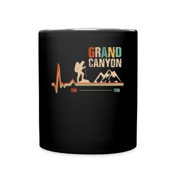 Grand Canyon, Rim An Rim Canyon, - Full Colour Mug - black - Front