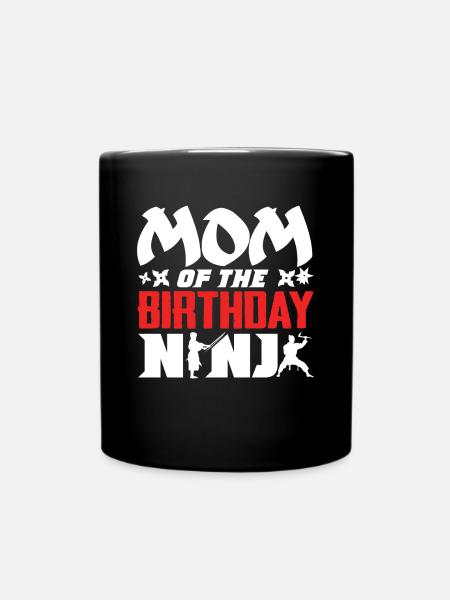 Birthday of the Ninja, Ninja, - Full Colour Mug - black