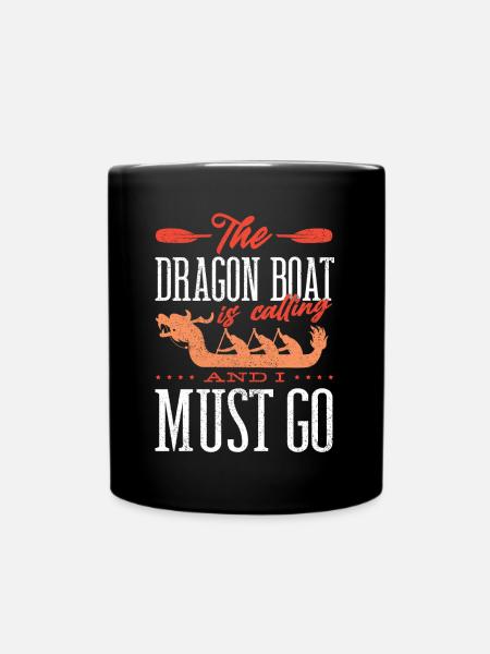Drachenbootrennen, Schlaganfalldrachenboote - Tasse einfarbig - Schwarz
