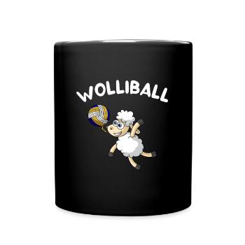 Schaf Ballsport Ball Beachvolleyball Volleyball - Tasse einfarbig - Schwarz - Vorne