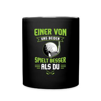 Golf Golfspieler Golfplatz Golf Sport Minigolf - Tasse einfarbig - Schwarz - Vorne