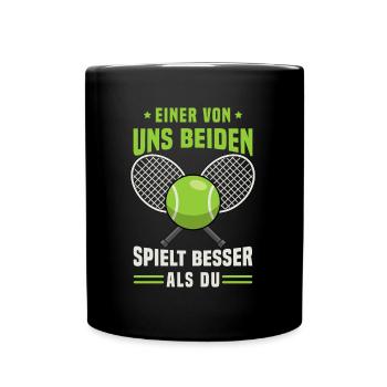 Tennisbälle Tennissport Tenniszubehör Sport Tennis - Tasse einfarbig - Schwarz - Vorne