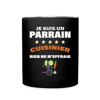 Parrain cuisinier Humour Famille - Mug uni - noir - Devant