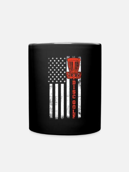 Discgolf, Discgolf US -Flagge - Tasse einfarbig - Schwarz