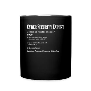 Experte Für Cybersicherheit - Tasse einfarbig - Schwarz - Vorne