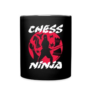Schach, Schachspieler, Schachzitat - Tasse einfarbig - Schwarz - Vorne