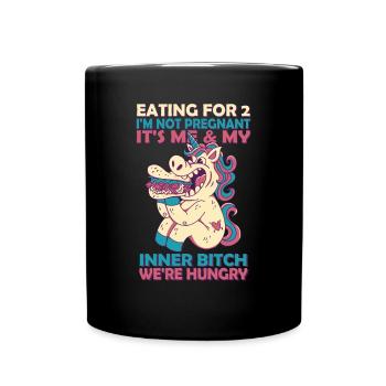 Pour 2 aliments je ne suis pas une licorne enceinte - Mug uni - noir - Devant