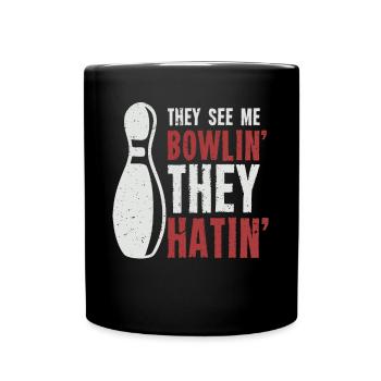 Bowling, Bowler Bowling Player Pin - Full Colour Mug - black - Front
