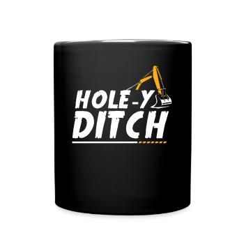 Baggerfahrer, Grabe Sachen Aus - Tasse einfarbig - Schwarz - Vorne