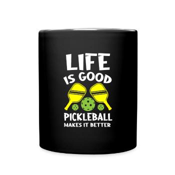 Pickleball-Spieler - Tasse einfarbig - Schwarz - Vorne
