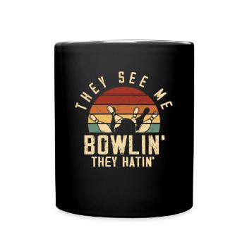 Bowling, Bowler Bowling Player Pin - Full Colour Mug - black - Front