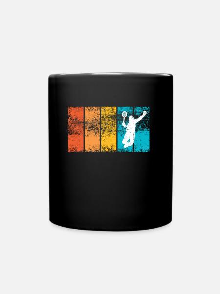 Badminton Sport Federball Grunge Schmettern Smash - Full Colour Mug - black