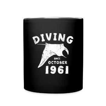 Anniversaire du plongeur - Plongée depuis octobre 1961 - Mug uni - noir - Devant