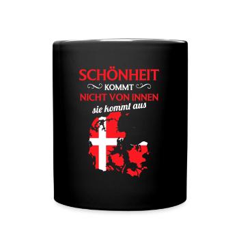 Nationalität Sportmannschaft Fan Dänemark - Tasse einfarbig - Schwarz - Vorne
