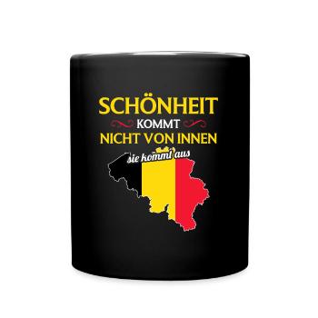 Nationalität Sportmannschaft Fan Belgien - Tasse einfarbig - Schwarz - Vorne