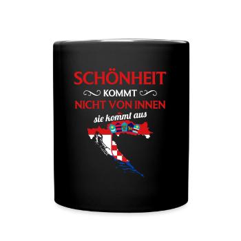 Nationalität Sportmannschaft Fan Kroatien - Tasse einfarbig - Schwarz - Vorne