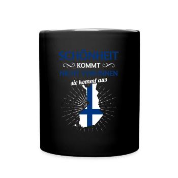 Nationalität Sportmannschaft Fan Finnland - Tasse einfarbig - Schwarz - Vorne
