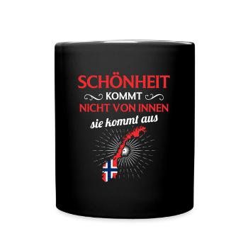 Nationalität Sportmannschaft Fan Norwegen - Tasse einfarbig - Schwarz - Vorne