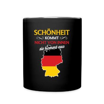 Nationalität Sportmannschaft Fan Deutschland - Tasse einfarbig - Schwarz - Vorne