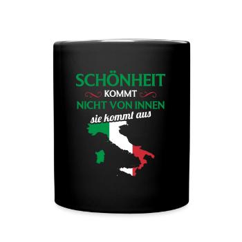 Nationalität Sportmannschaft Fan Italien - Tasse einfarbig - Schwarz - Vorne