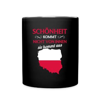 Nationalität Sportmannschaft Fan Polen - Tasse einfarbig - Schwarz - Vorne