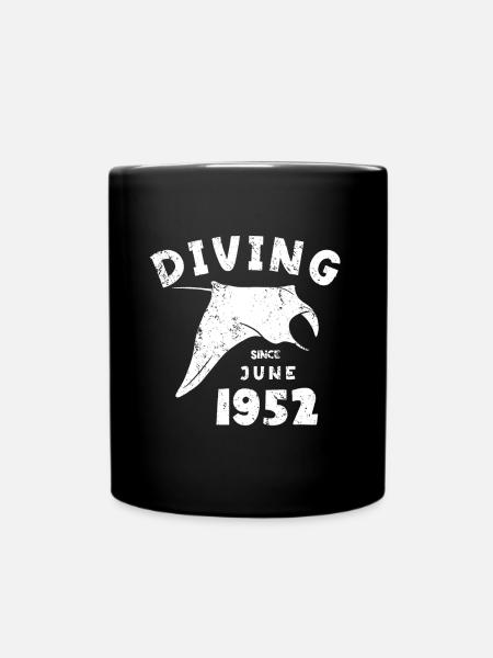 Anniversaire du plongeur - Plongée depuis juin 1952 - Mug uni - noir