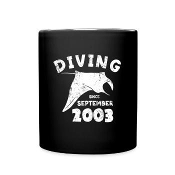 Anniversaire du plongeur - Plongée depuis septembre 2003 - Mug uni - noir - Devant