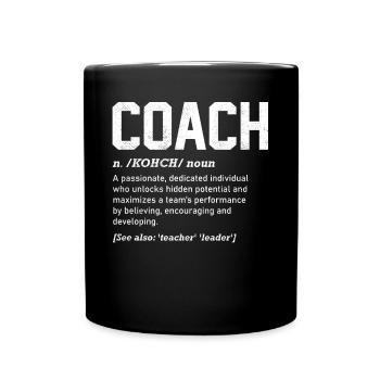 Coach Definition, Trainerteam - Tasse einfarbig - Schwarz - Vorne