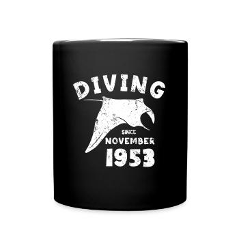 Diver Birthday - Diving since November 1953 - Full Colour Mug - black - Front