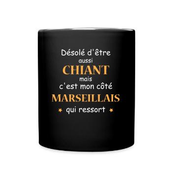 Chiant MARSEILLAIs - Mug uni - noir - Devant