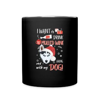 Husky mulled wine Christmas - Full Colour Mug - black - Front