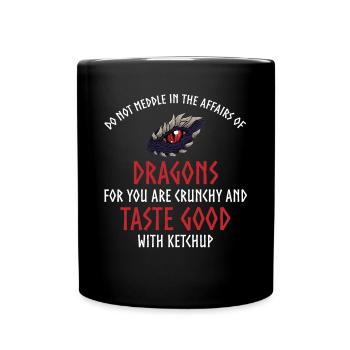 Citation de ketchup de dragon, dragon - Mug uni - noir - Devant