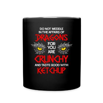 Citation de ketchup de dragon, dragon - Mug uni - noir - Devant